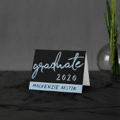 Graduate Light Blue Script | Robin Egg Brush Dankeskarte