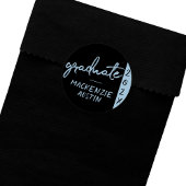 Graduate Light Blue Script | Robin Egg Brush Runder Aufkleber