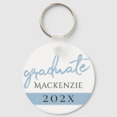 Graduate Light Blue Script | Robin Egg Brush Schlüsselanhänger (Rückseite)