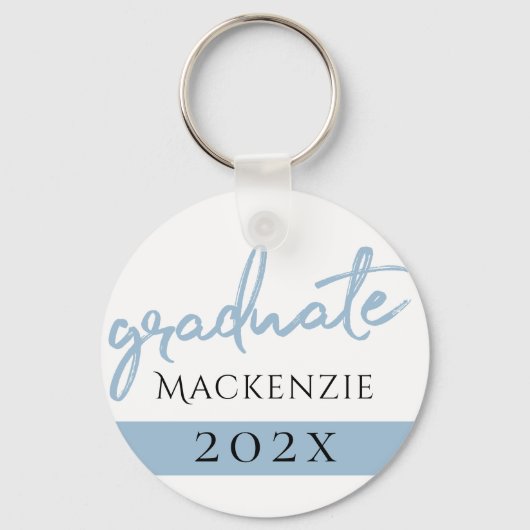 Graduate Light Blue Script | Robin Egg Brush Schlüsselanhänger (Rückseite)