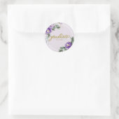 Graduate Lila Lavender Floral Graduation Party Runder Aufkleber (Tasche)