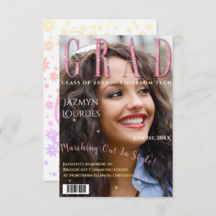 Graduate Magazine Cover Foto Abschluss Ankündigung