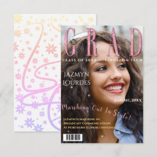 Graduate Magazine Cover Foto Abschluss Ankündigung
