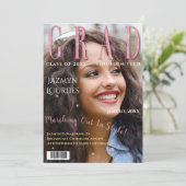 Graduate Magazine Cover Foto Abschluss Ankündigung (Stehend Vorderseite)
