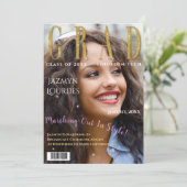 Graduate Magazine Cover Foto Abschluss Ankündigung (Stehend Vorderseite)
