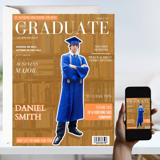 Graduate Magazine Cover Foto Abschluss Einladung