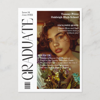 Graduate Magazine Cover Foto Graduation Party Ankündigungspostkarte