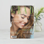 Graduate Magazine Cover Foto Graduation Party Einladung (Stehend Vorderseite)