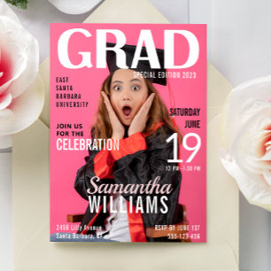 Graduate Magazine Cover Foto Graduation Party Einladung