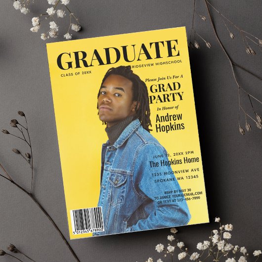Graduate Magazine Cover Foto Graduation Party Einladung