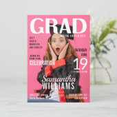 Graduate Magazine Cover Foto Graduation Party Einladung (Stehend Vorderseite)