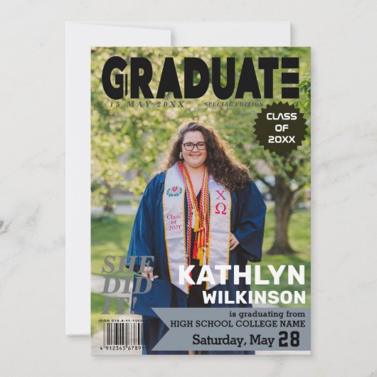 GRADUATE Magazine Cover Style Modern 5 Foto Ankündigung (Vorderseite)