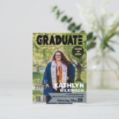 GRADUATE Magazine Cover Style Modernes Foto Ankündigungspostkarte (Stehend Vorderseite)