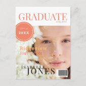 Graduate Magazine Foto Abschluss Ankündigungspostkarte (Vorderseite)