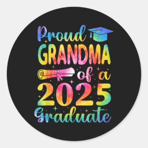 Graduate Matching Family Proud Oma von 2025 Gra Runder Aufkleber