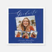 Graduate Minimalistisch Foto Grad Party Serviette (Vorderseite)