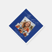 Graduate Minimalistisch Foto Grad Party Serviette (Ecke)