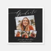 Graduate Minimalistisch Foto Grad Party Serviette (Vorderseite)