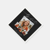 Graduate Minimalistisch Foto Grad Party Serviette (Ecke)