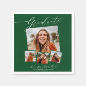 Graduate Minimalistisch Foto Grad Party Serviette (Vorderseite)