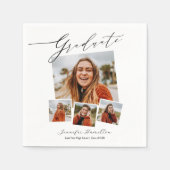 Graduate Minimalistisch Foto Grad Party Serviette (Vorderseite)