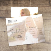 Graduate Minimalistisch Foto Template Gold Script Postkarte