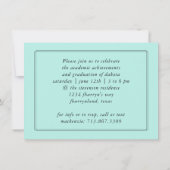 Graduate Mint Script | Light Green Brush Keepake Einladung (Rückseite)