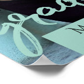 Graduate Mint Script | Modern Green Foto Keepake Poster (Ecke)