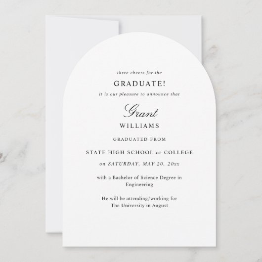 Graduate Mod Foto Ver Abschluss Ankündigungsbogen Einladung (Rückseite)