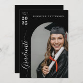 Graduate Modern Arch Photo Graduation Invitation Einladung (Vorne/Hinten)