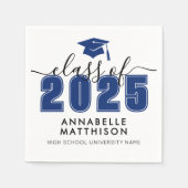 Graduate Modern Blue Abschluss Serviette (Vorderseite)