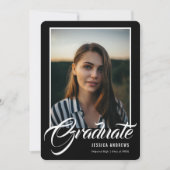 Graduate Modern Editable Foto Black | ABSCHLUSS Einladung (Vorderseite)