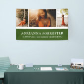 Graduate Modern Elegant Green| Drei Fotos Banner (Messeveranstaltung)