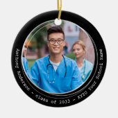 Graduate Modern Elegante Custom Foto Abschluss Keramik Ornament (Vorne)