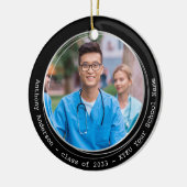 Graduate Modern Elegante Custom Foto Abschluss Keramik Ornament (Links)