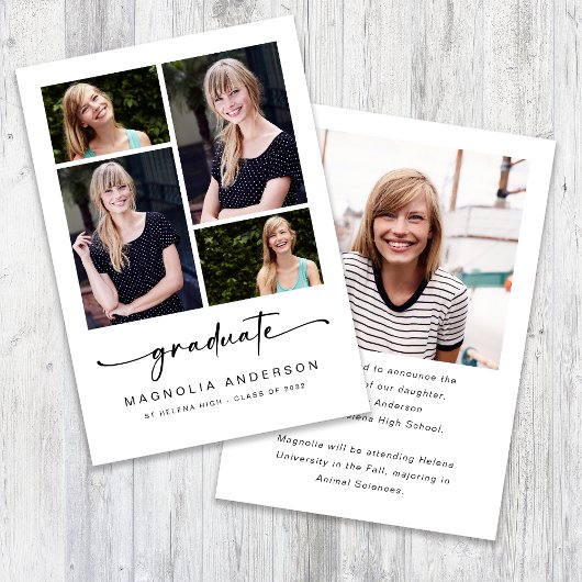 Graduate Modern Five Foto Abschluss Ankündigung