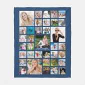 Graduate Modern Foto Collage Script Name Blau Fleecedecke (Vorderseite)