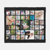 Graduate Modern Foto Collage Script Name Schwarz Fleecedecke (Vorderseite (Horizontal))