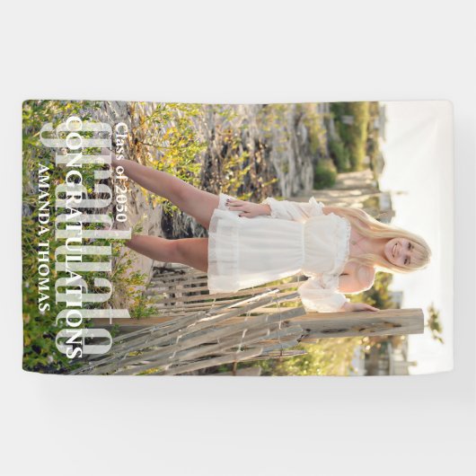 Graduate Modern Foto Herzlichen Glückwunsch Einfac Banner (Horizontal)