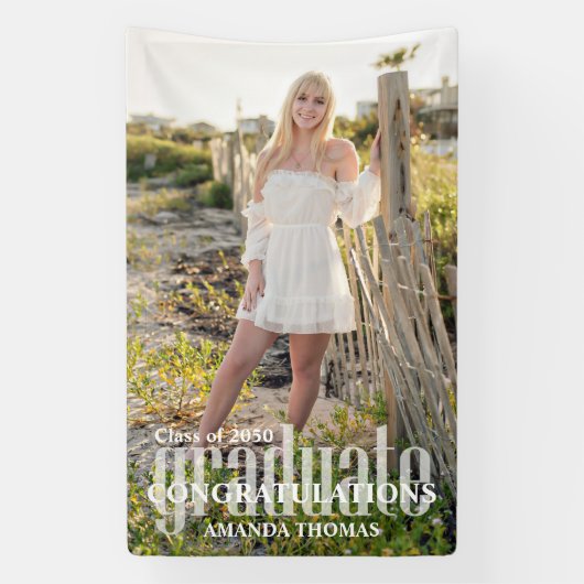 Graduate Modern Foto Herzlichen Glückwunsch Einfac Banner (Vertikal)