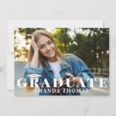 Graduate Modern Foto Simple Typografy Black Einladung (Vorderseite)