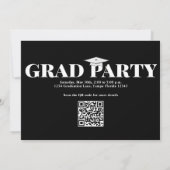 Graduate Modern Foto Simple Typografy Black Einladung (Rückseite)