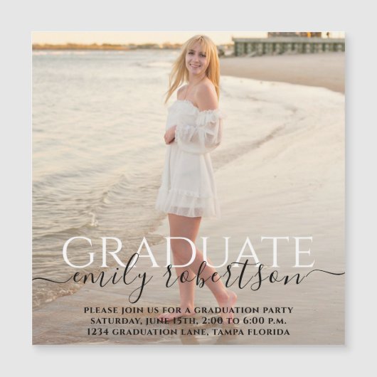 Graduate Modern Foto Template Simple Magnet (Vorderseite)