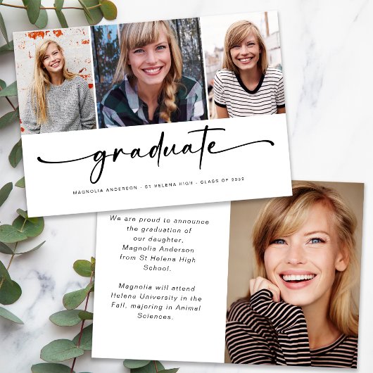 Graduate Modern Four Foto Abschluss Ankündigung