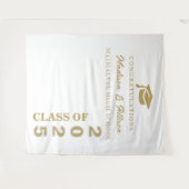 Graduate Modern Gold Script Black Twin Abschluss Wandteppich (Vorderseite (Horizontal))