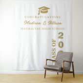 Graduate Modern Gold Script Black Twin Abschluss Wandteppich (Beispiel)
