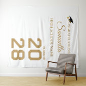 Graduate Modern Gold Script Graduation Party Wandteppich (Beispiel (Horizontal))