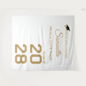 Graduate Modern Gold Script Graduation Party Wandteppich (Vorderseite (Horizontal))