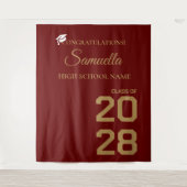 Graduate Modern Gold Script Graduation Party Wandteppich (Vorderseite)