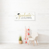 Graduate Modern Gold Script White Abschluss Banner (Insitu)
